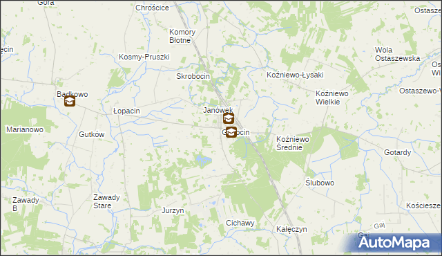 mapa Gąsocin, Gąsocin na mapie Targeo