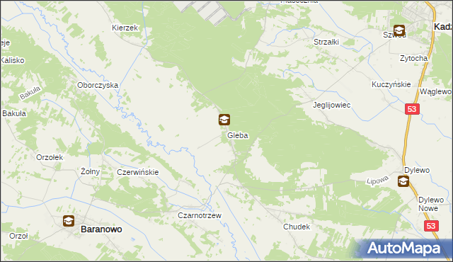 mapa Gleba, Gleba na mapie Targeo