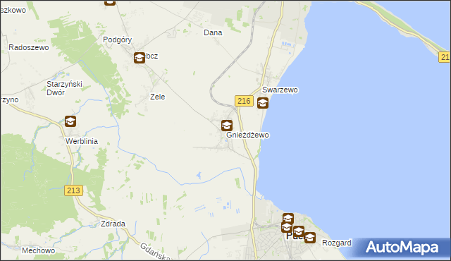 mapa Gnieżdżewo, Gnieżdżewo na mapie Targeo