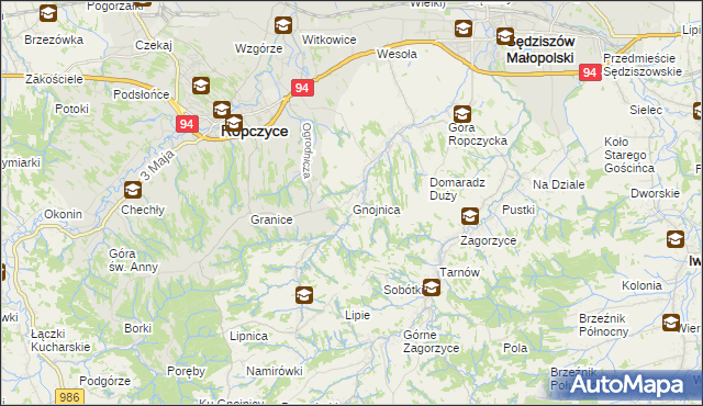 mapa Gnojnica, Gnojnica na mapie Targeo