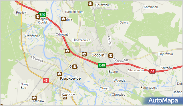 mapa Gogolin powiat krapkowicki, Gogolin powiat krapkowicki na mapie Targeo