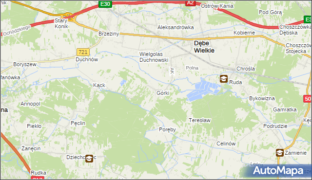 mapa Górki gmina Dębe Wielkie, Górki gmina Dębe Wielkie na mapie Targeo