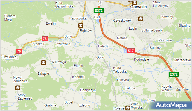 mapa Górki gmina Garwolin, Górki gmina Garwolin na mapie Targeo