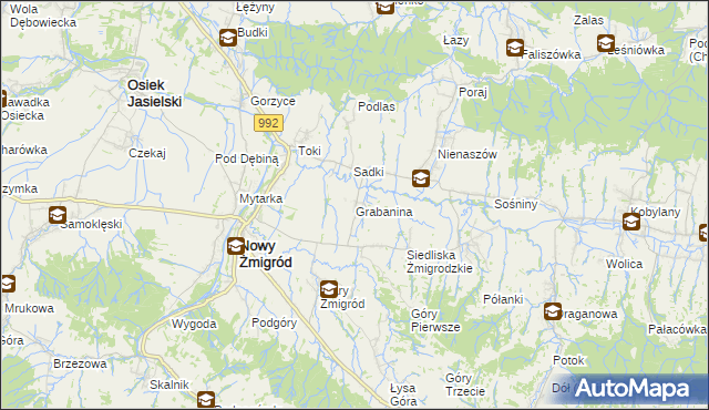 mapa Grabanina, Grabanina na mapie Targeo