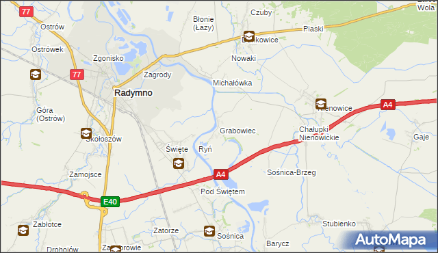 mapa Grabowiec gmina Radymno, Grabowiec gmina Radymno na mapie Targeo