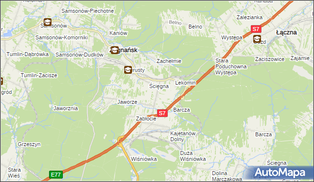 mapa Gruszka gmina Zagnańsk, Gruszka gmina Zagnańsk na mapie Targeo