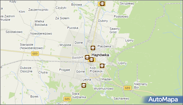mapa Hajnówka, Hajnówka na mapie Targeo