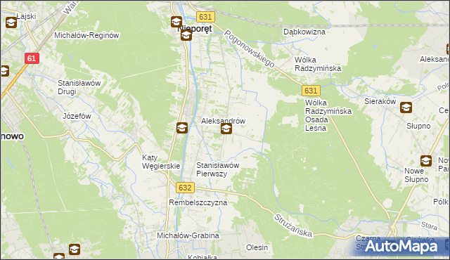 mapa Izabelin gmina Nieporęt, Izabelin gmina Nieporęt na mapie Targeo