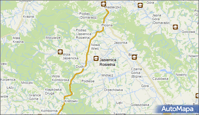mapa Jasienica Rosielna, Jasienica Rosielna na mapie Targeo