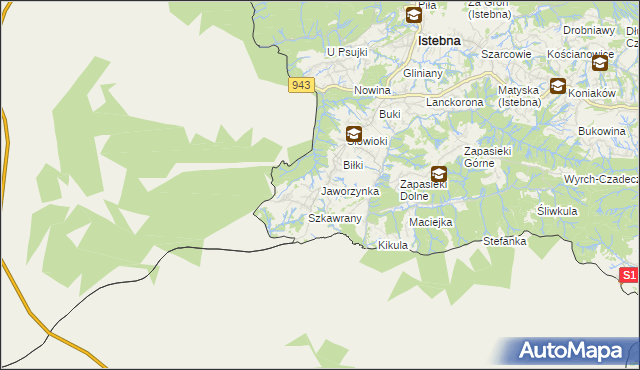 mapa Jaworzynka, Jaworzynka na mapie Targeo