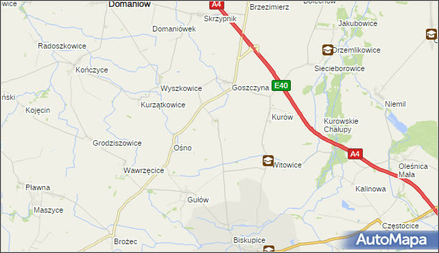 mapa Jędrzychowice gmina Wiązów, Jędrzychowice gmina Wiązów na mapie Targeo