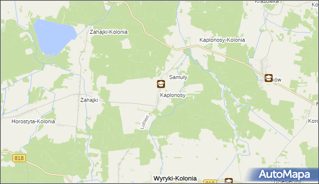 mapa Kaplonosy, Kaplonosy na mapie Targeo