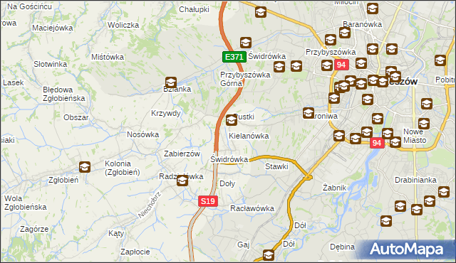 mapa Kielanówka, Kielanówka na mapie Targeo