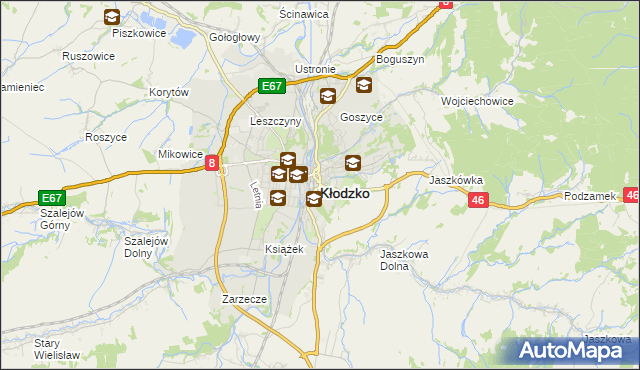 mapa Kłodzka, Kłodzko na mapie Targeo