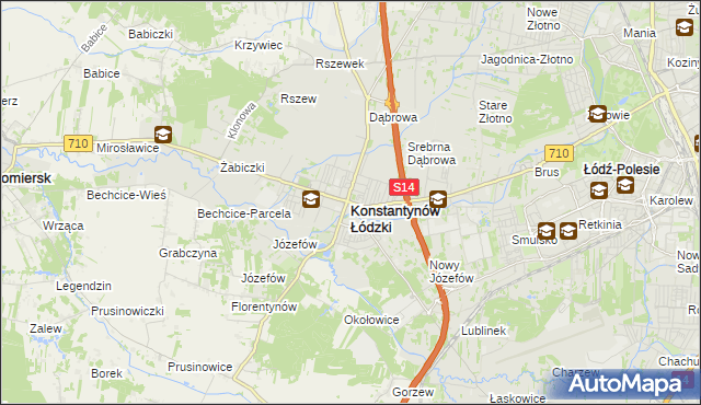 mapa Konstantynów Łódzki, Konstantynów Łódzki na mapie Targeo