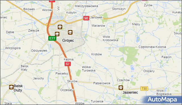mapa Krobów, Krobów na mapie Targeo