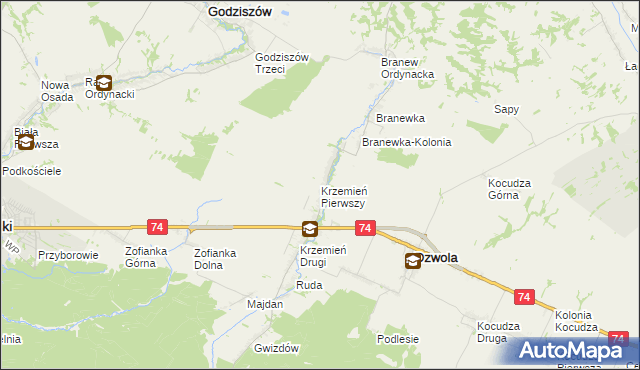 mapa Krzemień Pierwszy, Krzemień Pierwszy na mapie Targeo