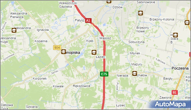 mapa Łaziec, Łaziec na mapie Targeo