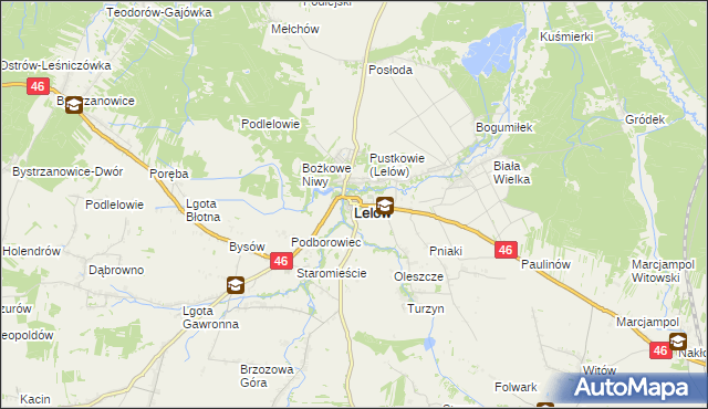 mapa Lelów, Lelów na mapie Targeo