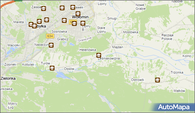 mapa Leśniakowizna, Leśniakowizna na mapie Targeo