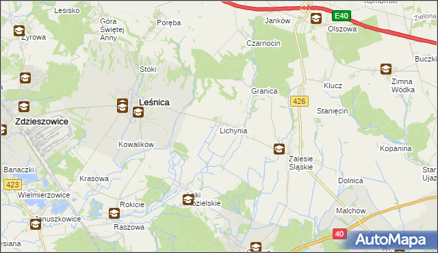 mapa Lichynia, Lichynia na mapie Targeo