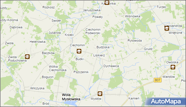 mapa Lisikierz, Lisikierz na mapie Targeo