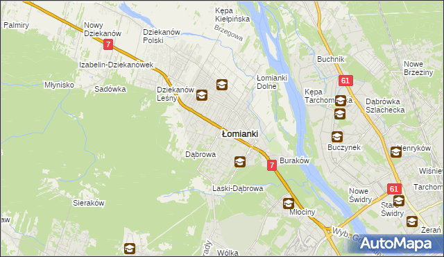 mapa Łomianki, Łomianki na mapie Targeo