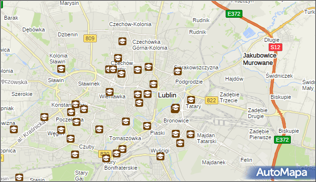 mapa Lublina, Lublin na mapie Targeo