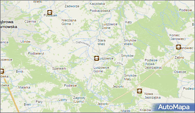 mapa Luszowice gmina Radgoszcz, Luszowice gmina Radgoszcz na mapie Targeo