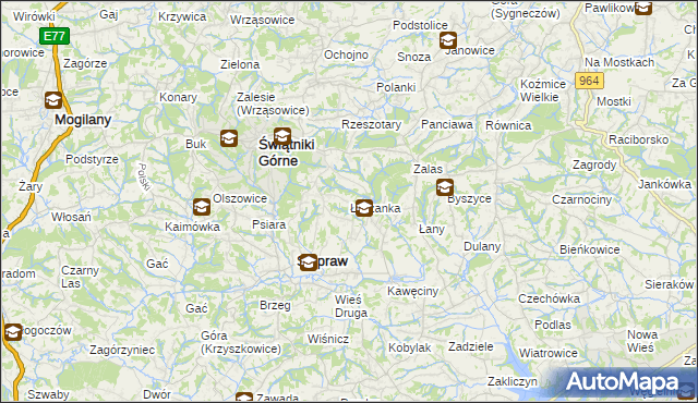 mapa Łyczanka gmina Siepraw, Łyczanka gmina Siepraw na mapie Targeo