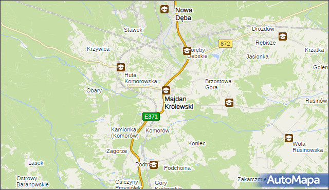 mapa Majdan Królewski, Majdan Królewski na mapie Targeo
