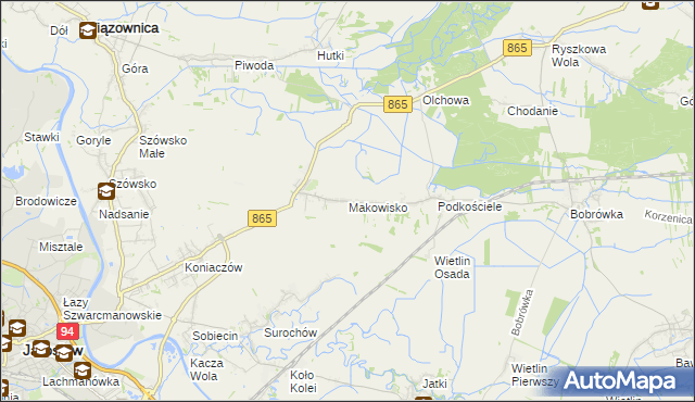 mapa Makowisko gmina Jarosław, Makowisko gmina Jarosław na mapie Targeo