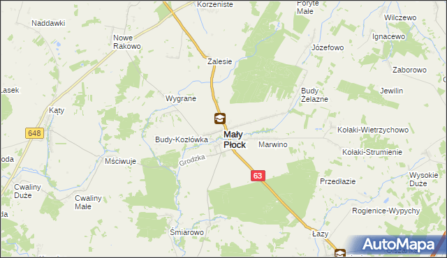 mapa Mały Płock, Mały Płock na mapie Targeo