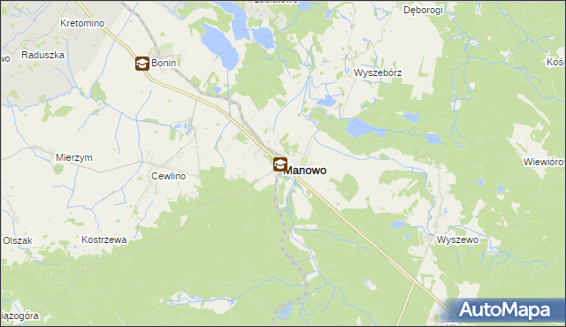 mapa Manowo, Manowo na mapie Targeo