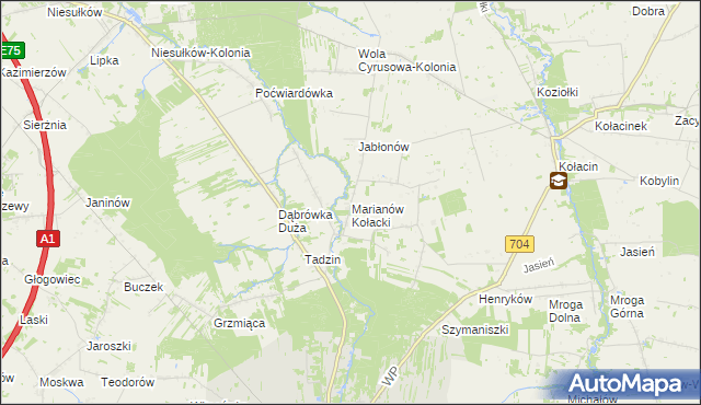 mapa Marianów Kołacki, Marianów Kołacki na mapie Targeo