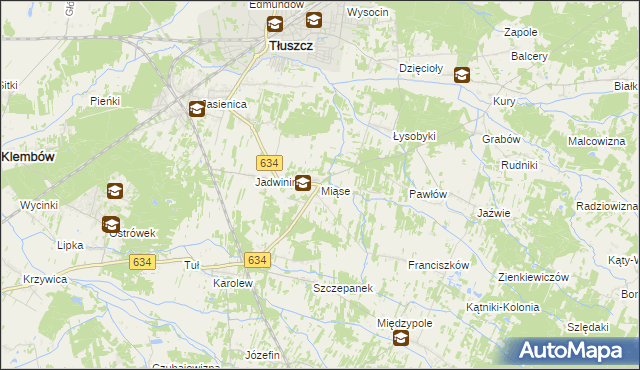 mapa Miąse, Miąse na mapie Targeo