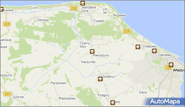 mapa Mieroszyno, Mieroszyno na mapie Targeo