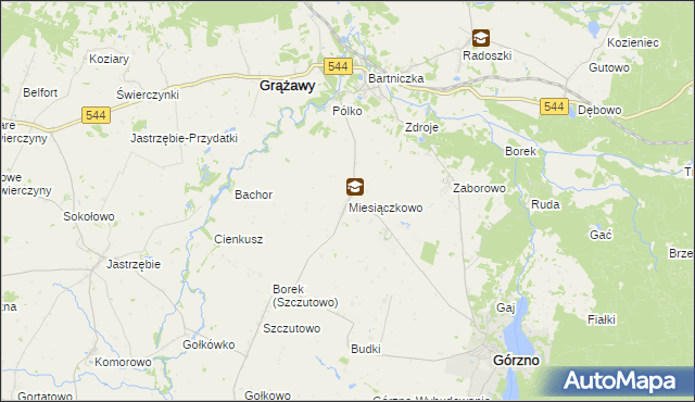 mapa Miesiączkowo, Miesiączkowo na mapie Targeo