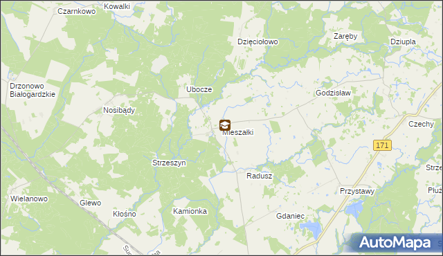 mapa Mieszałki, Mieszałki na mapie Targeo