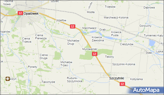 mapa Murowaniec gmina Szczytniki, Murowaniec gmina Szczytniki na mapie Targeo