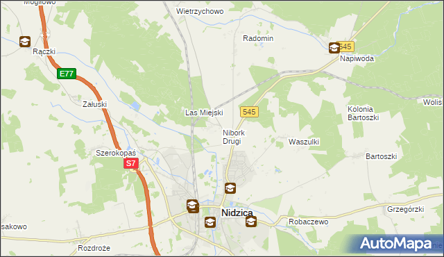 mapa Nibork Drugi, Nibork Drugi na mapie Targeo