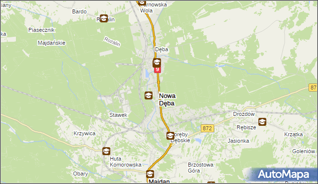 mapa Nowa Dęba, Nowa Dęba na mapie Targeo