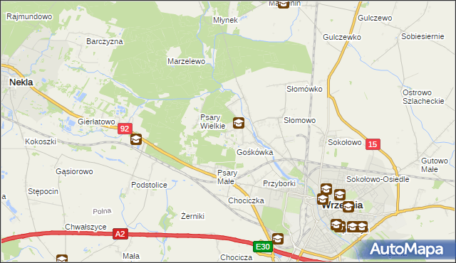 mapa Nowy Folwark gmina Września, Nowy Folwark gmina Września na mapie Targeo