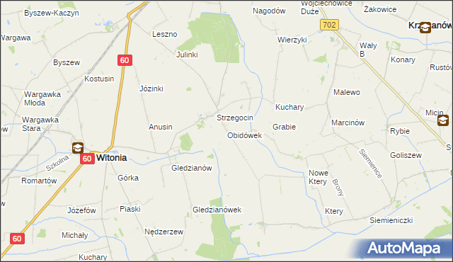 mapa Obidówek, Obidówek na mapie Targeo