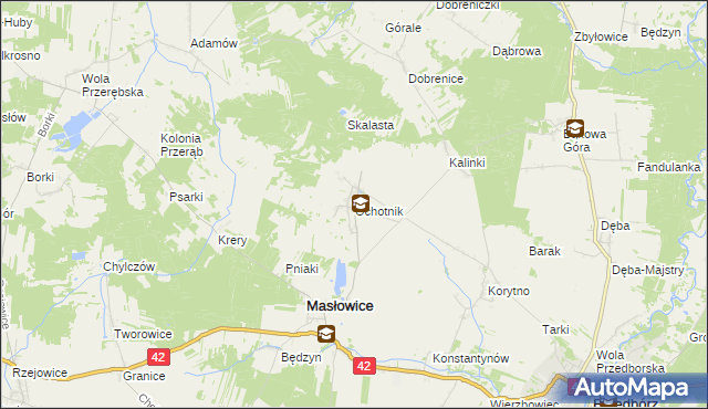 mapa Ochotnik, Ochotnik na mapie Targeo