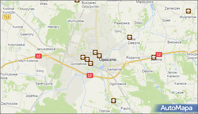 mapa Opoczno, Opoczno na mapie Targeo