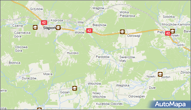 mapa Pardołów, Pardołów na mapie Targeo
