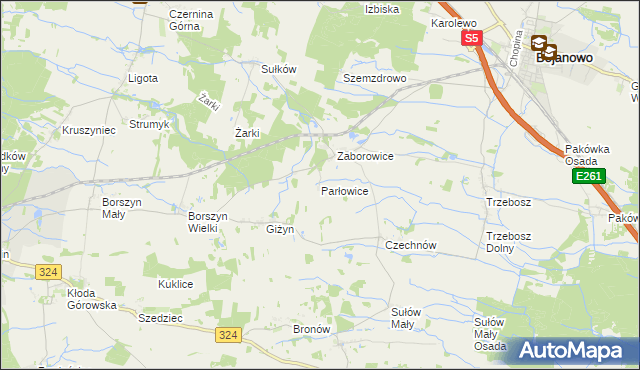 mapa Parłowice, Parłowice na mapie Targeo