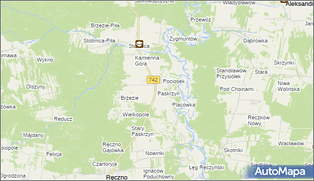 mapa Paskrzyn, Paskrzyn na mapie Targeo