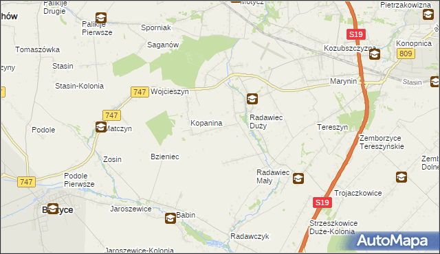 mapa Pawlin, Pawlin na mapie Targeo